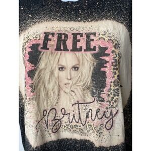 Free Britney Shirt Measures Medium Street Style Y2K Fun Playful Wear Bleach Dyed